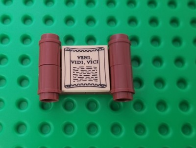 LEGO Tile VENI VIDI VICI Scroll I Came I Saw I Conquered Castle Battle Italian