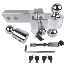 Adjustable Trailer Hitch 2 Inch Receiver 4 Inch Drop Hitch Dual-Ball Heavy Duty