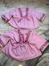 American Girl Julie Albright Pajama PJs Pink Tunic Butterflies Set 2 Twins