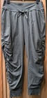 Athleta Women's Shirred Jogger Olive Green Pants Fleece Lined Drawstring Waist