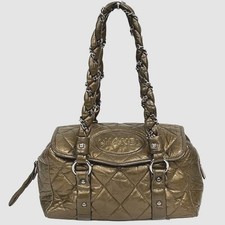 Chanel Matelasse Leather 2Way Bag Women Gold One Size