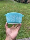 Pyrex #473 Turquoise Blue Amish Butterprint 1 QT Casserole Dish -No Lid