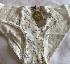 Fat Face Womens Winter Bunny Mini Briefs Knickers New Size 12 - 14 - 16