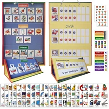 SchKIDules Deluxe Magnetic Visual Schedule & Reward Chart w/189 Colorful Magn...