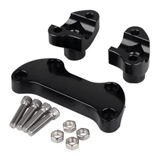 Black 1.7" Risers w/Top Clamp For Harley Fat Boy Road King Super Glide Softail