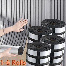 3D Effect Silver Vertical Mirror Stripes 40x300cm Self-adhesive Wallpaper 1-5x