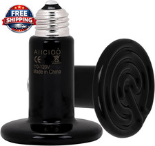75W Black Ceramic Heat Emitter 2Pack No Light Heat Bulb for Reptile Emitting Hea