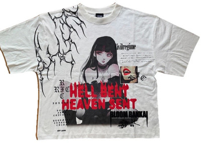 BLOOM BANAKI x CIVIL REGIME LARGE HELL BENT HEAVEN SENT ANIME OVERSIZED graphic