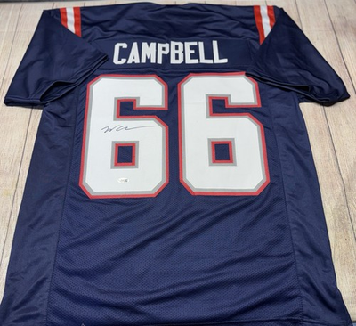 #ad NEW ENGLAND PATRIOTS WILL CAMPBELL SIGNED BLUE CUSTOM JERSEY W JSA COA $99.00