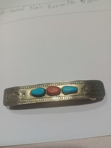 Native American Navajo Turquoise and Carol Hair Barrett Sm Bend No Marks Nice