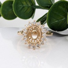 8x10 MM Oval Shape Semi Mount Ring, 925 Sterling Silver Semi Mount Ring