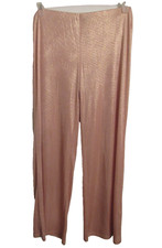ZARA pull on elastic waist gold shimmer metallic wide leg party pants M NWT