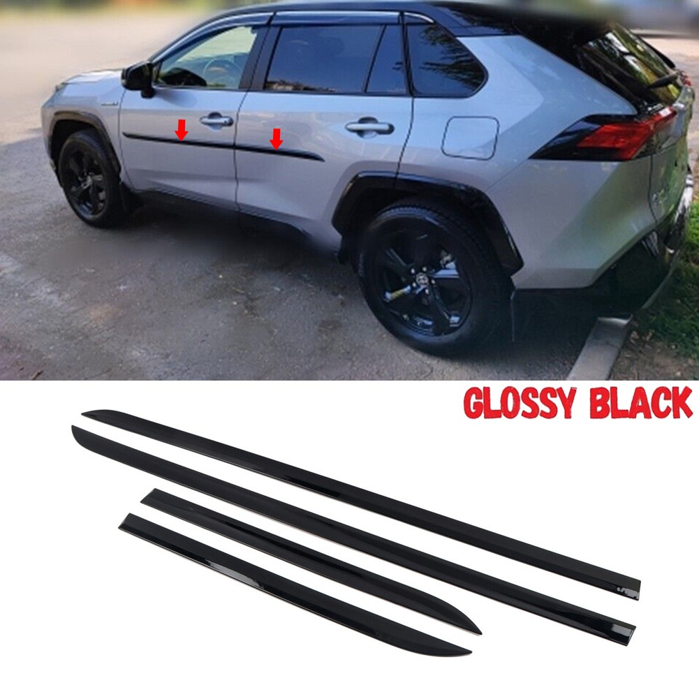For 2019-2025 Toyota RAV4 ABS Black Body Side Molding Cover Trim