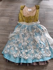 Astrid Söll Dirndl Couture Gr. 40 mit exklusiver Federn Schürze Seide