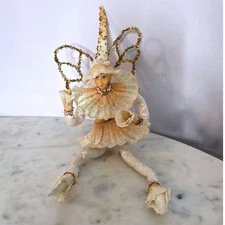 Mark Roberts Winter Frost Fairy 12" 90s Y2K Cream Gold Figurine Fairycore
