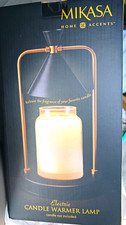 Mikasa Home Accents Candle Warmer Lamp Black/Gold Metal Halogen