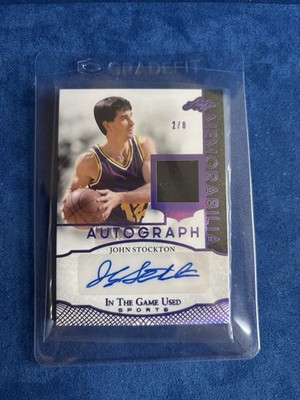 John Stockton 2/8 Blatt im Spiel gebraucht Patch Auto