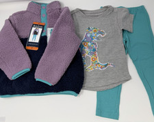 Girls Size 2T Andy & Evan 3-Piece Sherpa Jacket Pants Set Purple