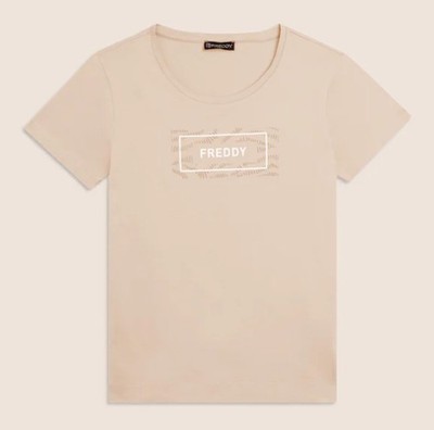 Freddy Training T-Shirt M/M Whitecup Gray Print Damen S26WTRT2 W33