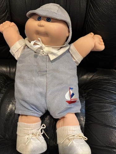 Vintage 1980s Coleco Cabbage Patch Kids  Boy Blue Corduroy Overalls
