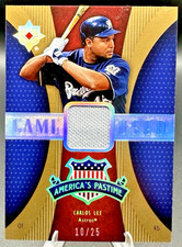 2007 Panini America's Pastime Carlos Lee Memorabilia Patch Gold /25