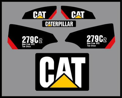 #ad New Fits Caterpillar 279C2 279C 2 High Flow XPS Skid Steer Decal Kit Set Cat $159.95
