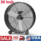 30" High Velocity Industrial Drum Fan 3-Speed Heavy Duty Shop Floor Fan 6000 CFM