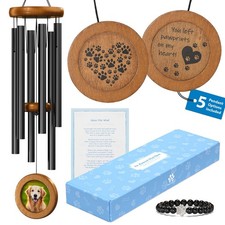 Dog Memorial Wind Chime 28" with 5 Pendant Designs and Comforting Pet Loss eB...