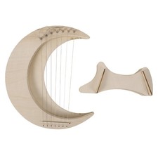 1 Set of Wood Lyre Harp 7 String Lyre Harp Moon Shape Lyre Harp Portable
