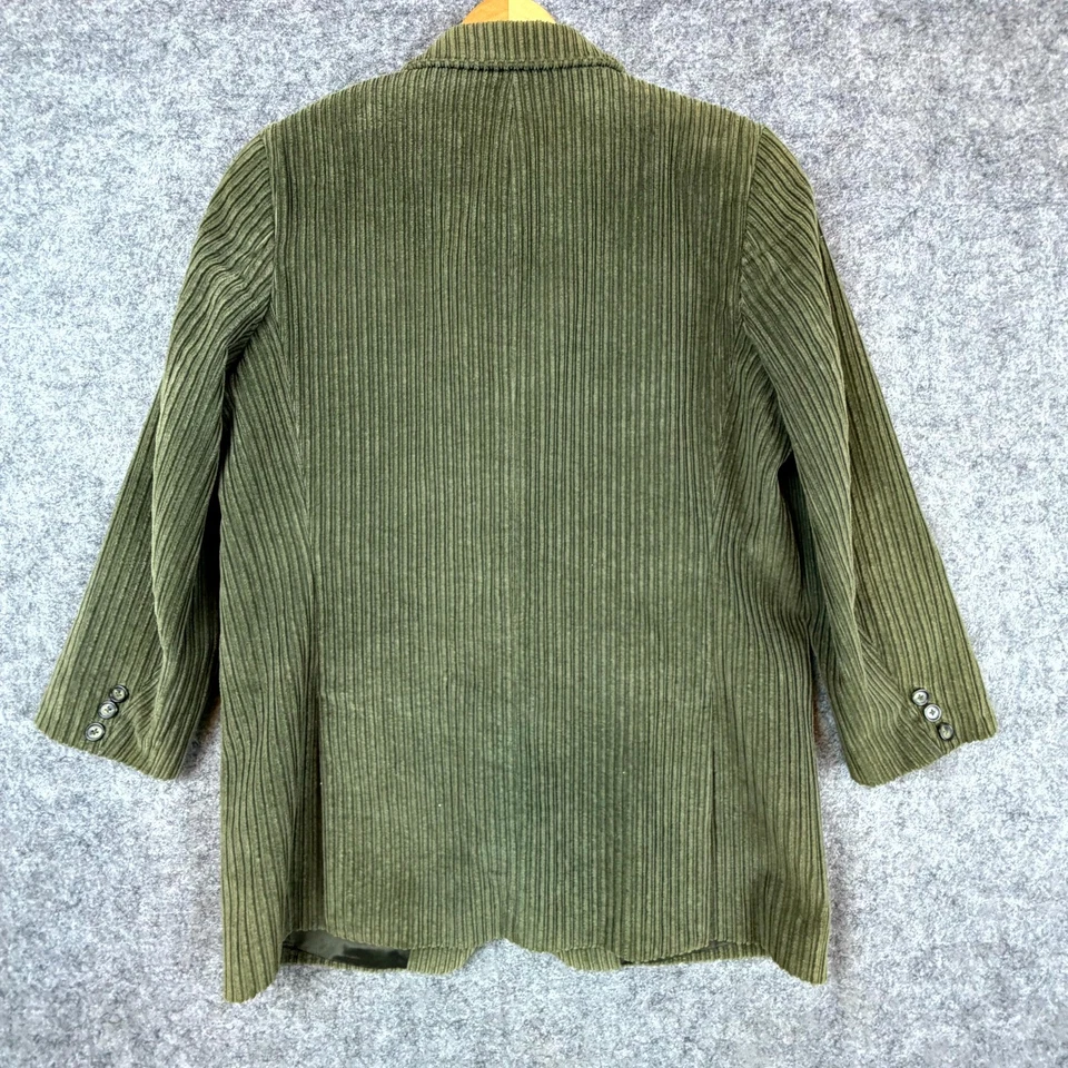 Chaqueta Blazer Vintage St Michael Marks & Spencer Mujer Verde Pana Profesor Foto 2 de 4