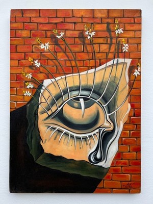SALVADOR DALI ÖL AUF LEINWAND GEMÄLDE signiert und gestempelt Vintage Kunst