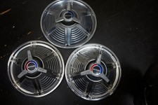 Nice Lot Of 3 1964.5 1965 Ford Mustang 3-bar Spinner Wheel Cover Hubcaps Oem
