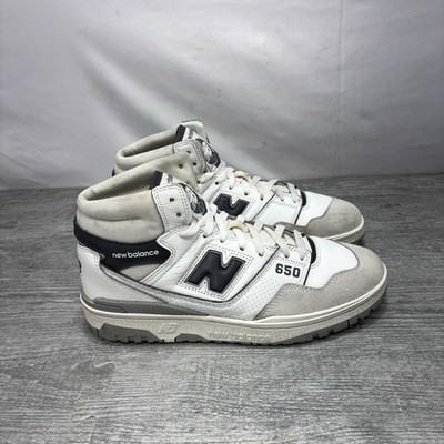 New Balance 650R Mens Basketball Shoes Size 10.5 White Gray Leather BB650RWE