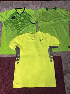 2 Nike Running Dri Fit & 1 Adidas Climacool Neon Gelb & Grün Gr. M Neuwertig