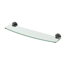 Gatco 4636MX Glam Glass Shelf, 20 Inch, Matte Black / Wall Mounted 20.13" x