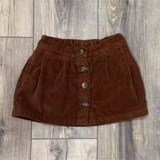 Gap Kids Girls XS Brown Corduroy Skirt Button Front Fall Boho