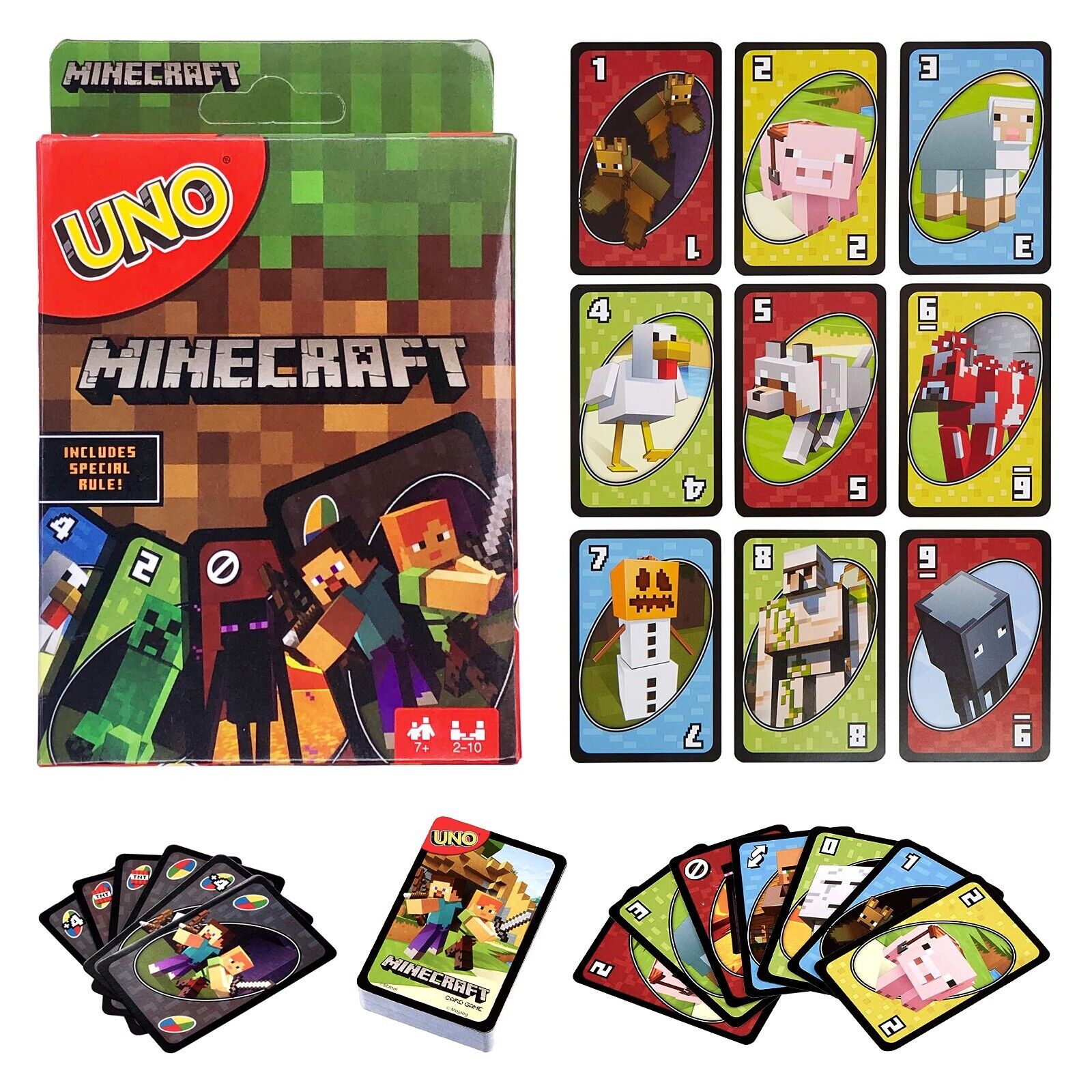  UNO Minecraft Card Game Videogame-Themed Collectors Deck 112  Cards With Character Images, Gift For Fans Ages 7 Years Old & Up : Toys &  Games