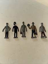Barclay Manoil Vintage 1930  s Cast Lead Railroad Workers Figurines Lot Of 5 