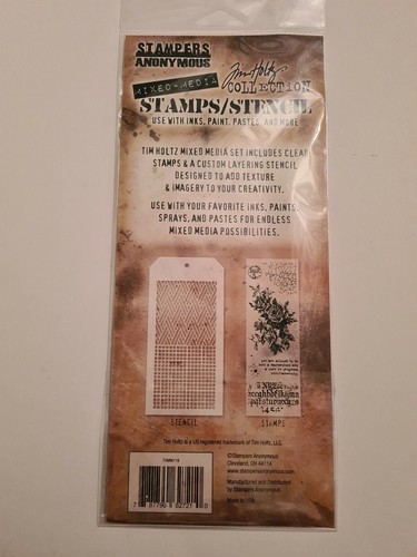 TIM HOLTZ CLEAR STAMPS/STENCIL STAMPERS ANONYMOUS ROSES BNIP *NEW* - Picture 2 of 2