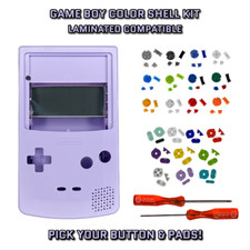 Nintendo Game Boy Color GBC LAMINATED READY Replacement LIGHT PURPLE Shell Kit
