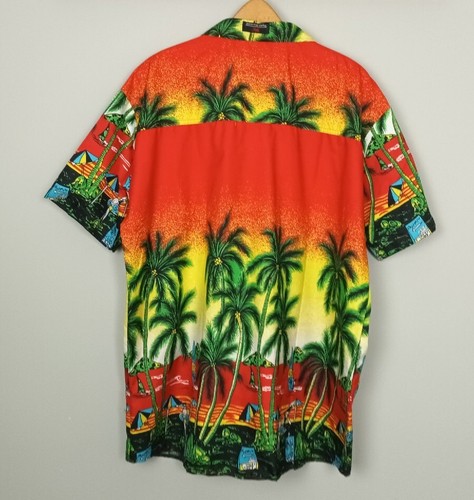 VINTAGE RETRO 80S 90S USA HAWAII TROPICAL BRIGHT BOLD FESTIVAL SHIRT TOP - Bild 3 von 3