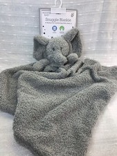 Modern Baby Plush Snuggle Blankie Gray ELEPHANT Lovey Security Blanket Nunu NEW