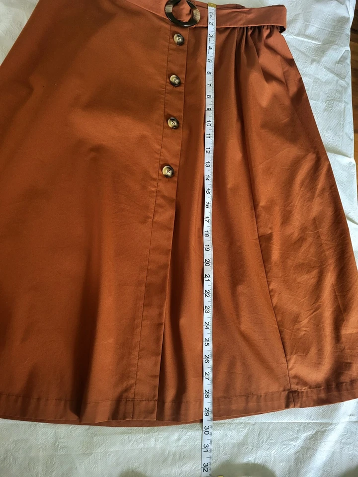 Falda Worthington Damas L Naranja Quemado Cintura Elástica Algodón/Poliéster Foto 4 de 4