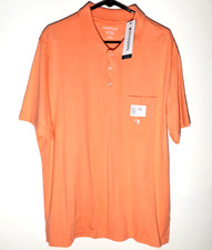 Orange Polo Button Shirt by Saddlebred Soft Comfort Flex Golf Mens Large NWT