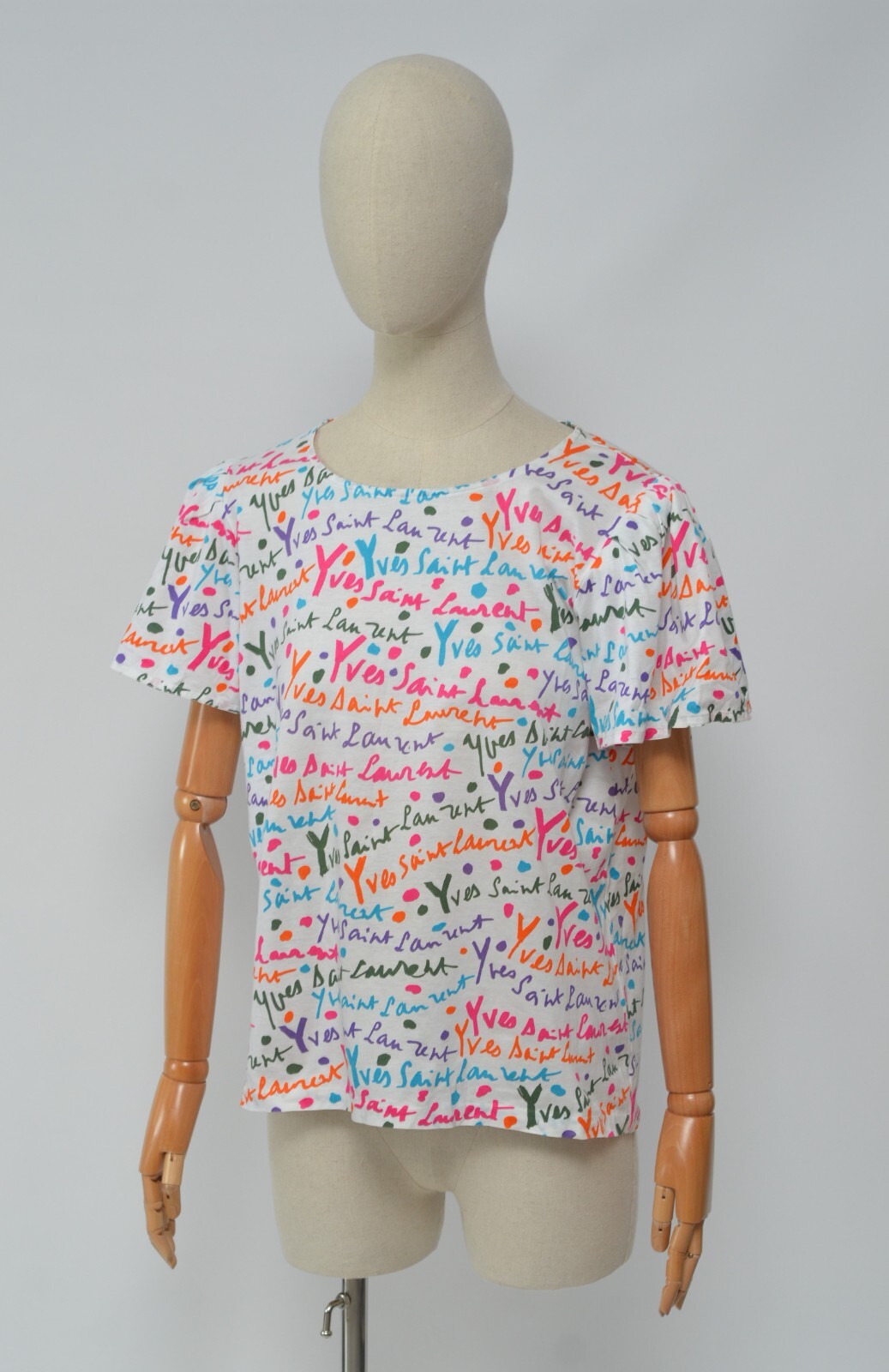 Top monogramma multicolore Yves Saint Laurent YSL variante vintage donna taglia L