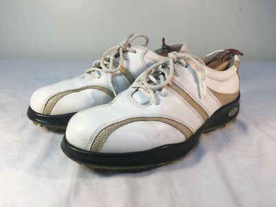 ✅ Ecco Golf Shoes Women's White Leather Lace-up Soft Spikes EU 39 (US 