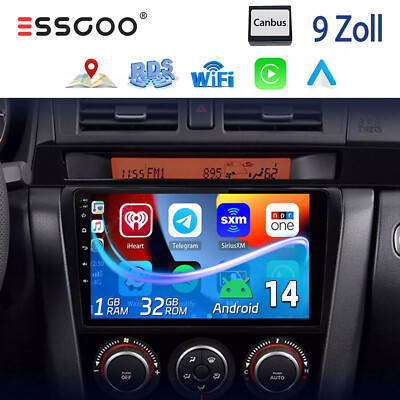 Für Mazda 3 2003-2009 BK 9'' Android 14 Autoradio GPS Navi BT WIFI 1+32GB Carplay