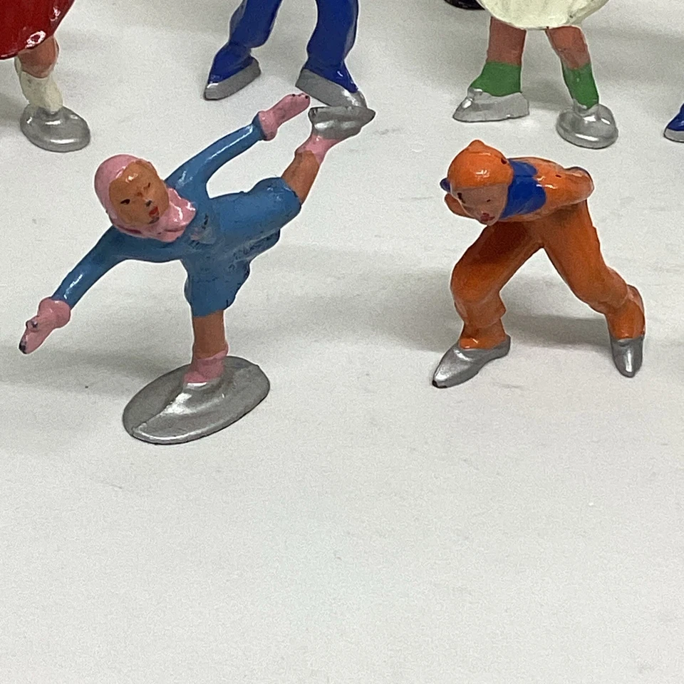 (Lote de 17) Estatuillas de Plomo Fundido Barclays Navidad Invierno Paisaje Años 50 De Colección Foto 2 de 4