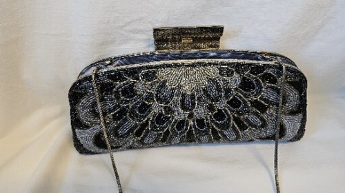 Clutch Tasche Vintage Schultertasche gestickte Perlen-Tasche Theaterbag ... - Bild 3 von 10