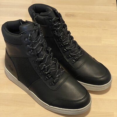 Harley Davidson Motorcycles Dixson 6'' Zip High Top Moto Sneaker Boot Sz 10.5 Blk